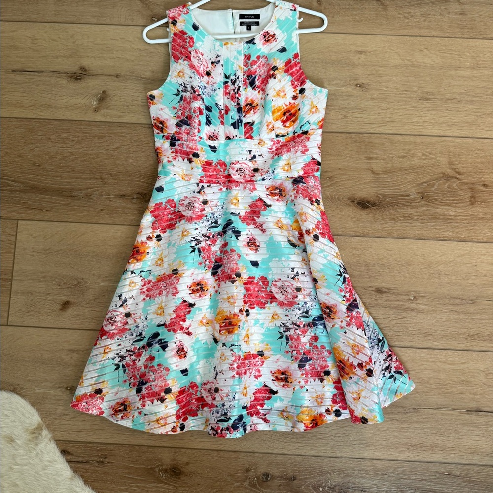 RW&CO. Vibrant Floral Mini Dress - Red, Pink, Blue